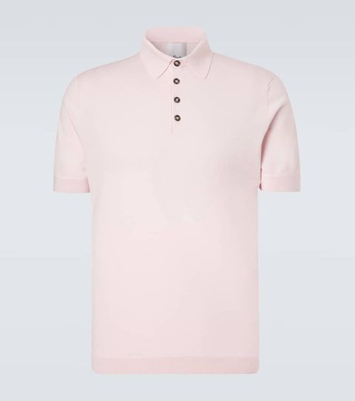 Cotton, silk, and cashmere polo shirt