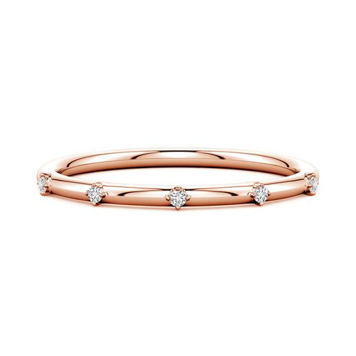Angara 1.2 MM Round Diamond Five-Stone Station Ring in 14K Rose Gold