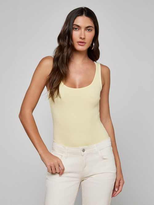 Nica Scoopneck Bodysuit In Lemon Sorbet