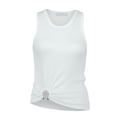 Ribbed Cotton Tank Top — white