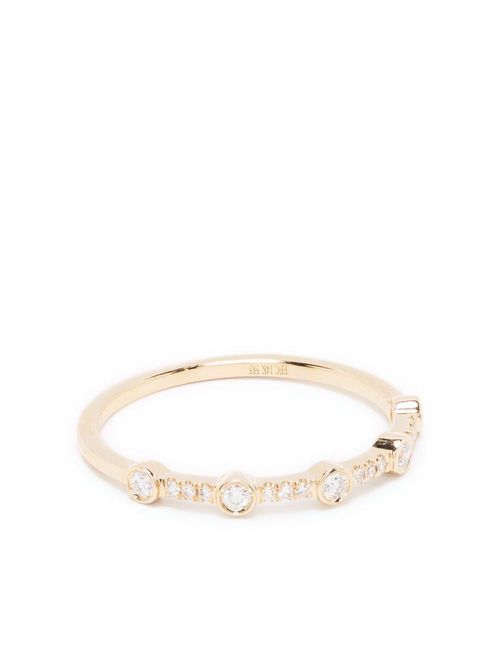 14kt yellow gold diamond stack ring