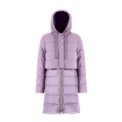 Cashmere Blend Puffer Down Jacket — Purple