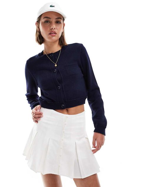 Stradivarius linen mix pleated mini skirt in white