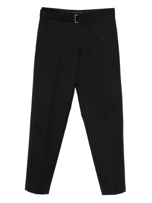 Virgin Wool Blend Trousers — Black