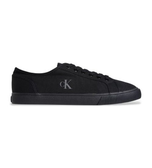 Calvin Klein Jeans for man. YM0YM01209 Low profile canvas trainers (44), Black, Fabric, Flat, Laces, Casual