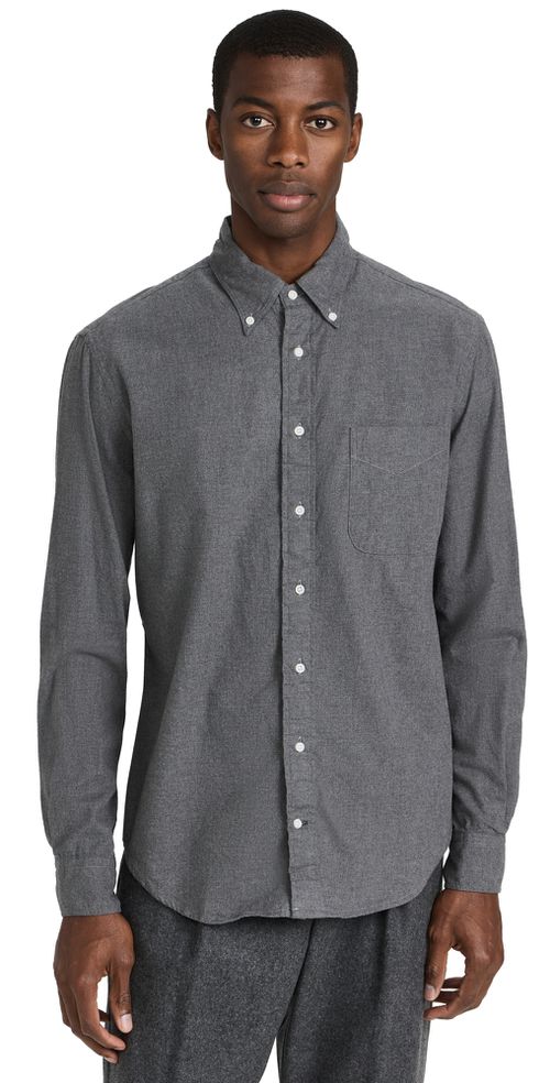 Classic Cotton Flannel Shirt Grey