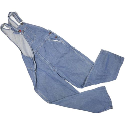 DICKIES Mens Blue Denim Dungarees Loose Cotton Blend L W42 L30 Workwear