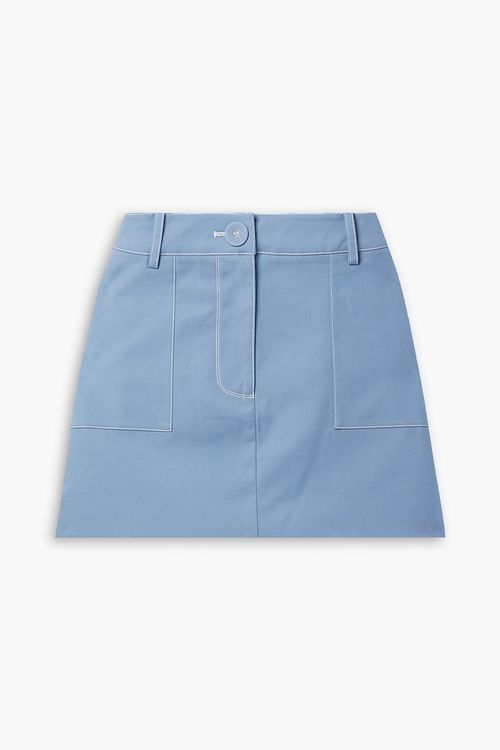 Shana cotton-blend twill mini skirt