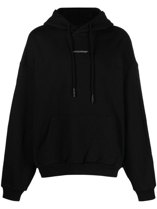 Logo-print drawstring hoodie - Black