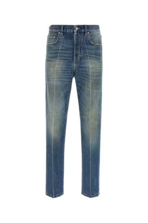 Medium-Wash Cotton Jeans — Blue