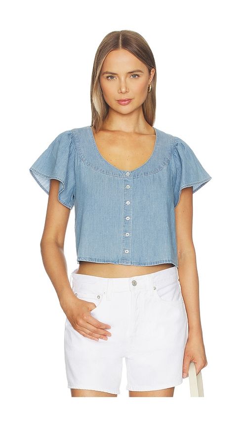 PAIGE Belle Top in Blue. - XS also in XXS, S, M