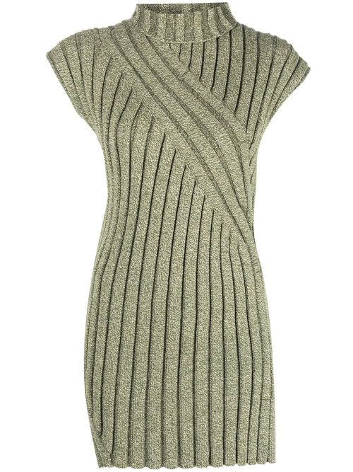 Colville Twisted Rib tunic jumper - Green