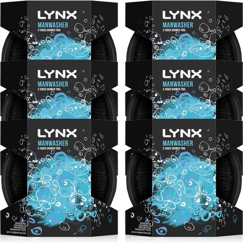 Lynx Mens Manwasher 2-Sided Shower Tool For A Better Clean & Smell Ready, 6 Pack - One