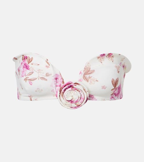 Floral-appliqué bikini top