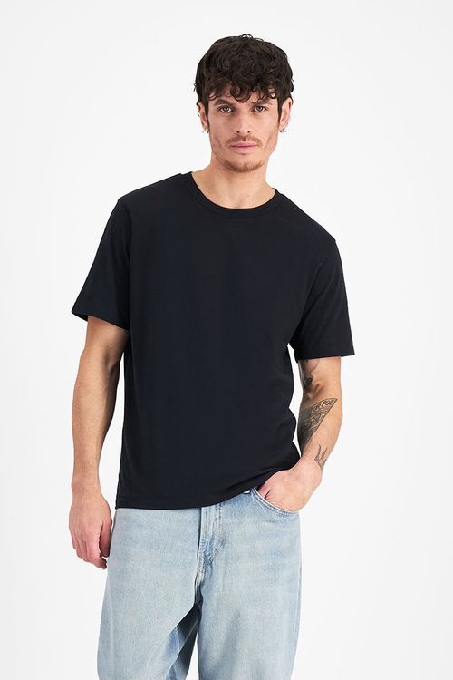 Men's Cotton Midweight Crew Tee in Nu Black