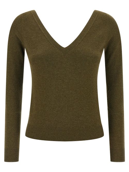 Cashmere V-Neck Sweater — Green