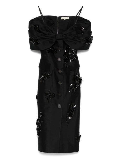 SHUSHU/TONG - Oversize-Bow Midi Dress - Women's - Silk/Polyester/Wool