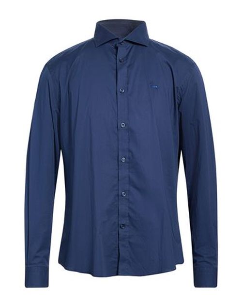 Man Shirt Navy Size XXL Cotton, Elastane