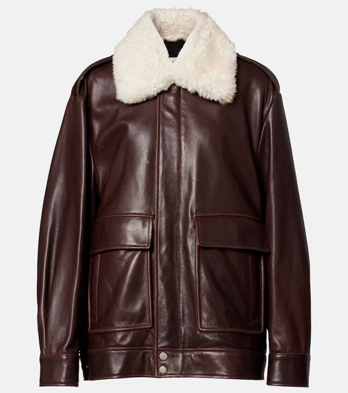 Drey shearling-trimmed leather jacket