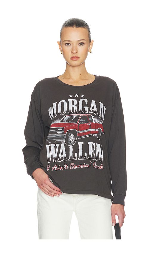 DAYDREAMER Morgan Wallen Ain't Coming Back Merch Long Sleeve Top in Charcoal. L. Also in M, S