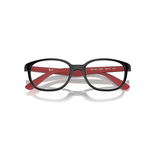Ray-Ban Rb1632 Optics Kids Bio-based Eyeglasses Black On Red Frame Clear Lense