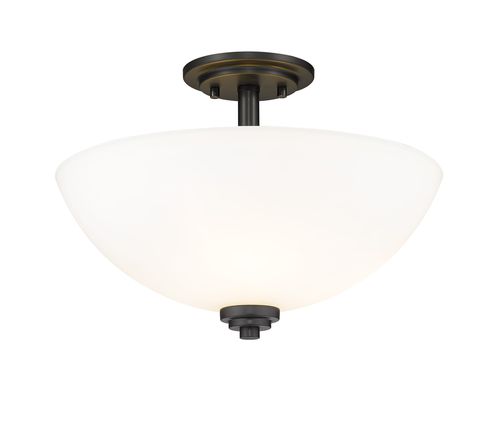 Ashton 3-Light Semi Flush Mount Ceiling Light In Matte Black