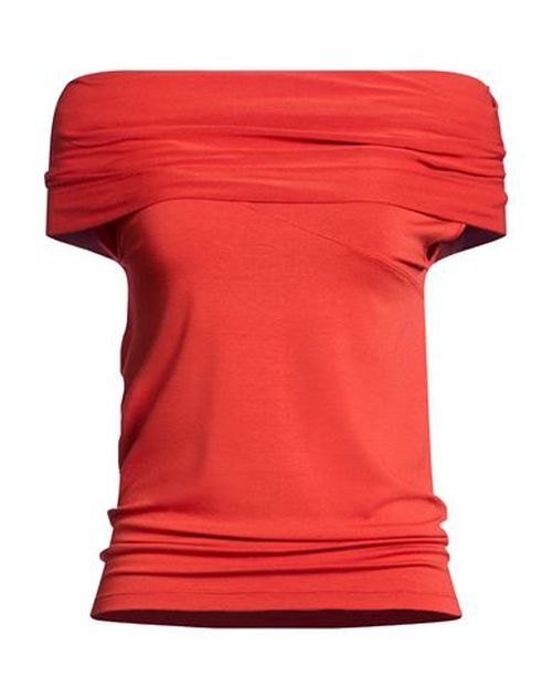 Woman Top Tomato red Size 10 Viscose, Elastane