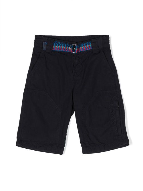 Logo-embroidered chino shorts - Blue