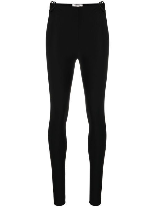 Heart-cut out high-waisted leggings - Black