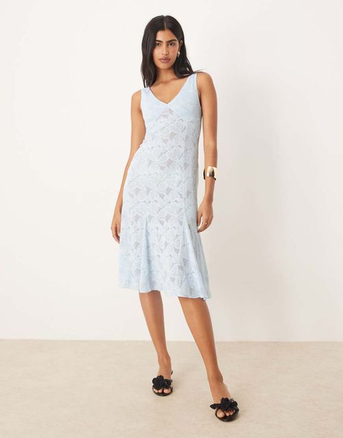 Motel | valea midi dress in ice blue | Realry
