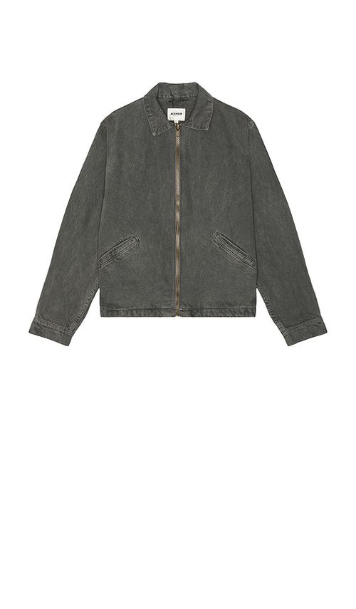 Asher Zed Zip Cotton Twill Jacket in Charcoal. M. Also in