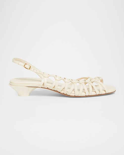 Estra Asymmetric Knotted Leather Sandals