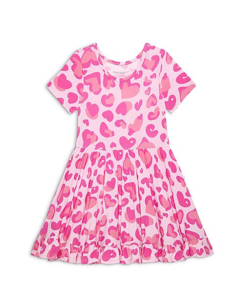 Girls' Love Leopard Ruffled Twirl Dress - Little Kid