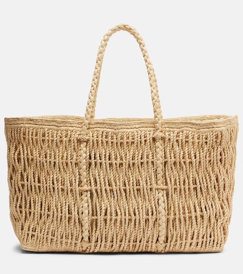 Georgica Large raffia tote bag