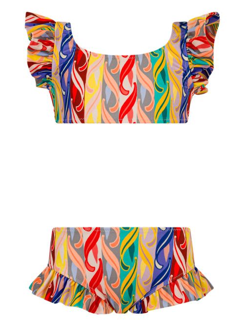 Wavy-print bikini set - Red