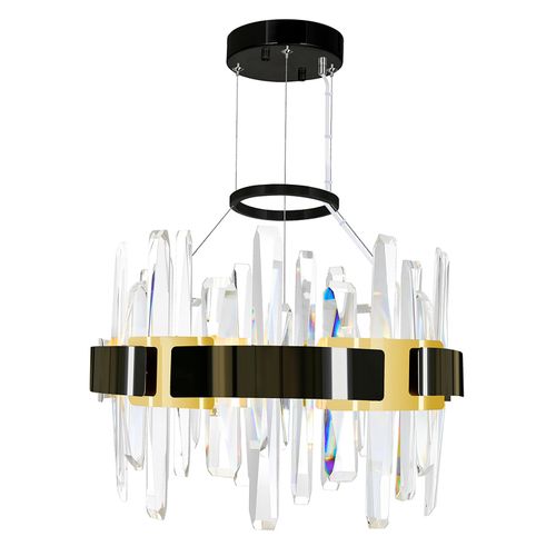 Pearl Black & Titanium Gold LED Chandelier from the Aya Collection