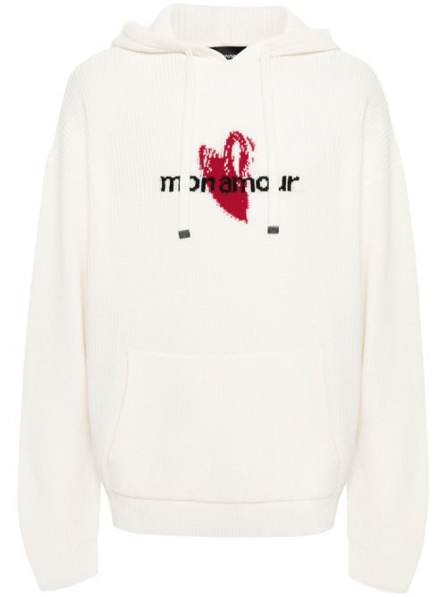 X Mon Amour intarsia-knit hoodie - Neutrals