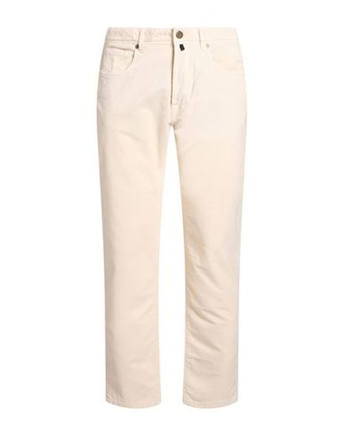 Man Pants White Size 33 Cotton, Elastane