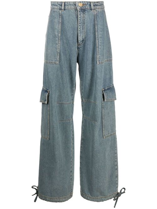 Mid-rise wide-leg jeans - Blue