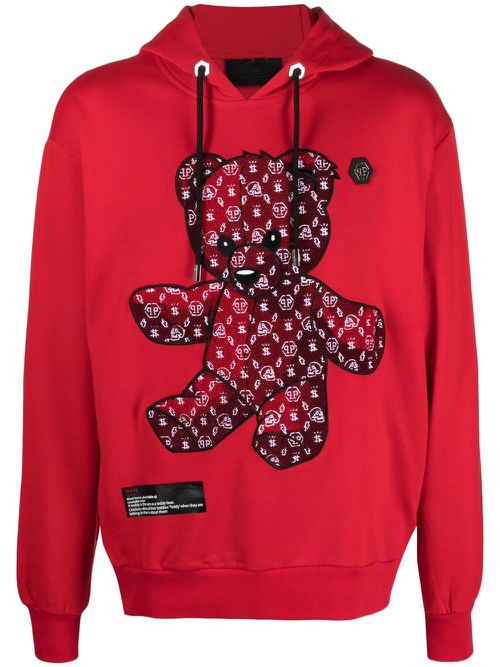 Teddy Bear long-sleeve hoodie - Red