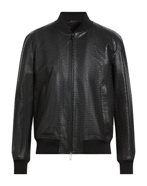 Man Jacket Black Size 40 Lambskin, Polyester