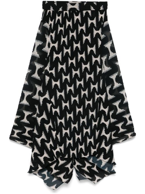 Wrist Plissé midi skirt - Black