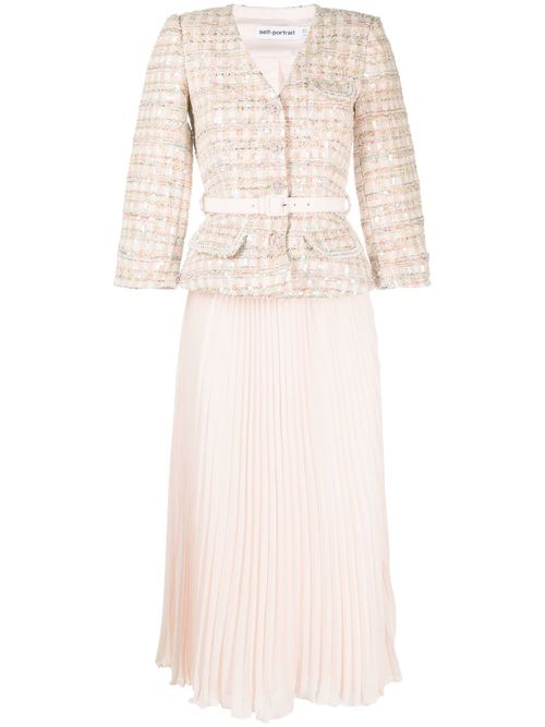 Fully-pleated flared skirt - Pink