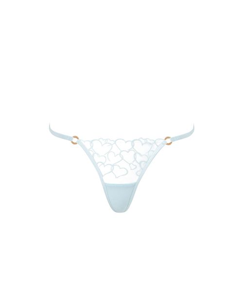 Bluebella Valentina Heart Thong Ice Water Blue
