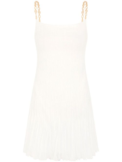 Chain-strap silk minidress - White