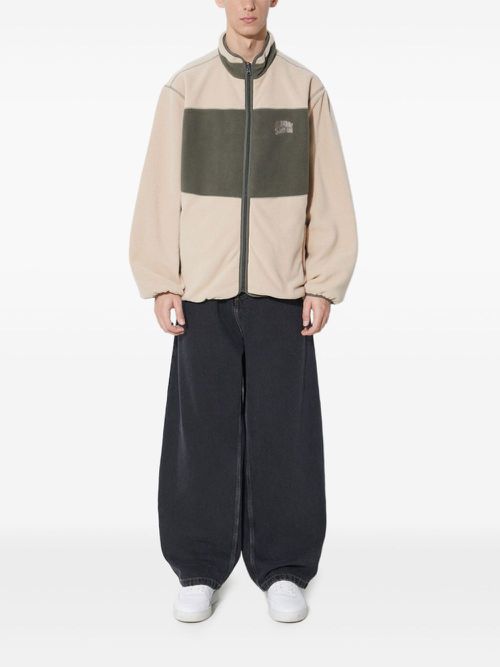 Colour-block fleece jacket - Neutrals
