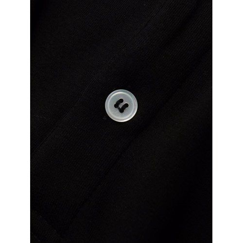 Round-neck Henley T-shirt - Black