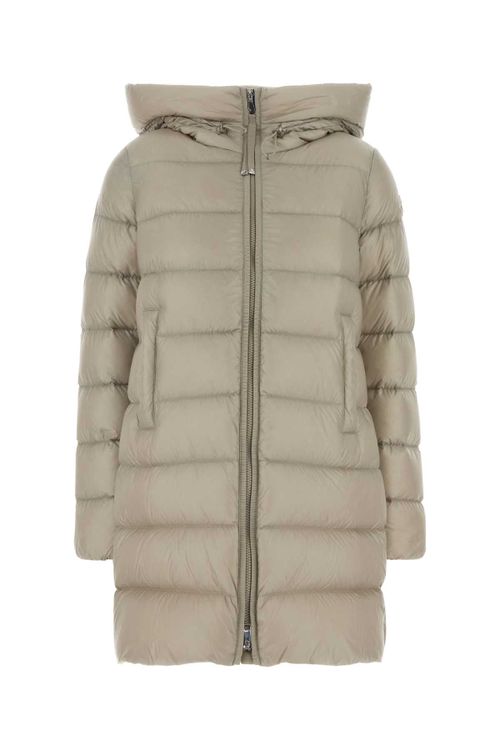 Long Down Jacket — Beige