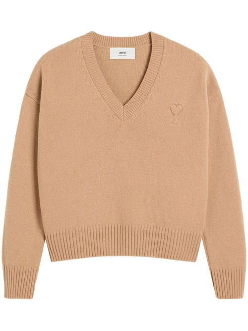 Ami de Coeur V-neck jumper - Neutrals
