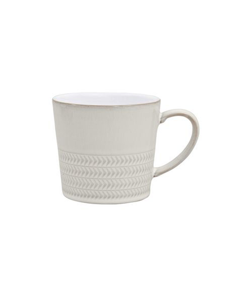 Natural Canvas Textured Large Mug - White/natu
